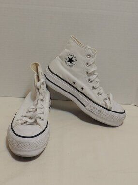 Converse Chuck Taylor Platform Shoes Woman 5.5 White Black Travel Outdoor Shoes